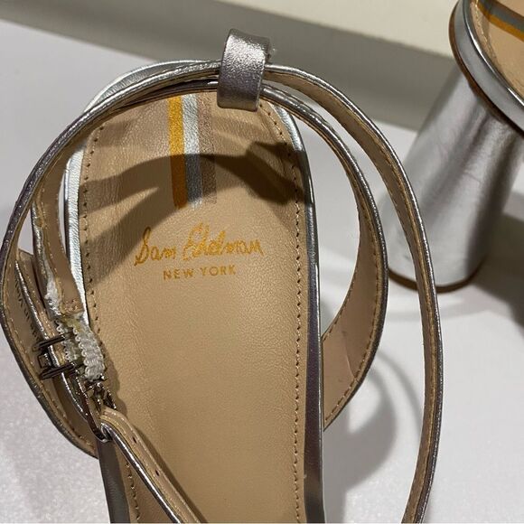 Sam Edelman Women's Kia Sandal Soft Silver Smooth Leather Size 9.5 - Picture 7 of 8